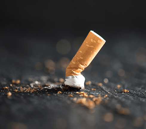 cigarette butt illustrating quitting smoking and ms