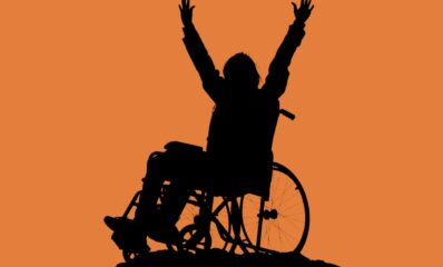 Silhouette of a person in a wheelchair, illustrating Is multiple sclerosis a disability