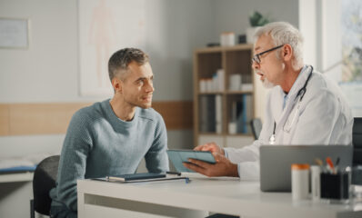 Image of a patient and a doctor